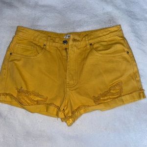 Yellow forever 21 Jean shorts